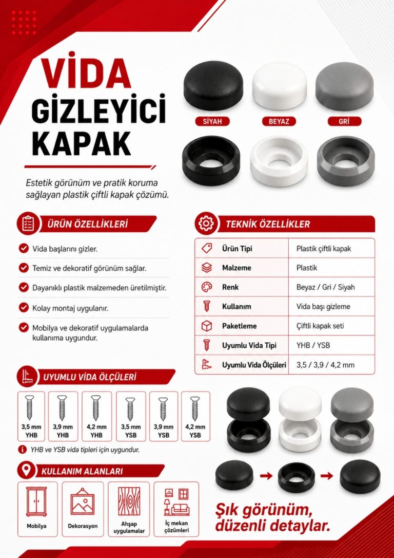 Vida Gizleyici Kapak Çiftli