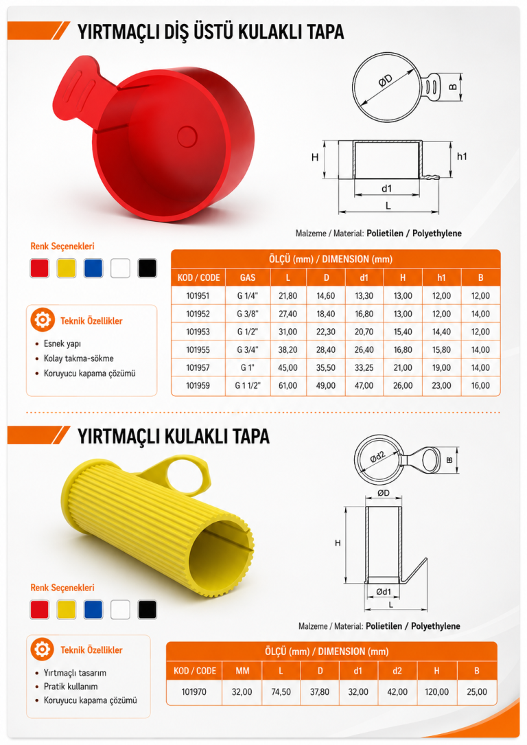 Yırtmaçlı Diş Üstü Kulaklı Tapa – Yırtmaçlı Kulaklı Tapa