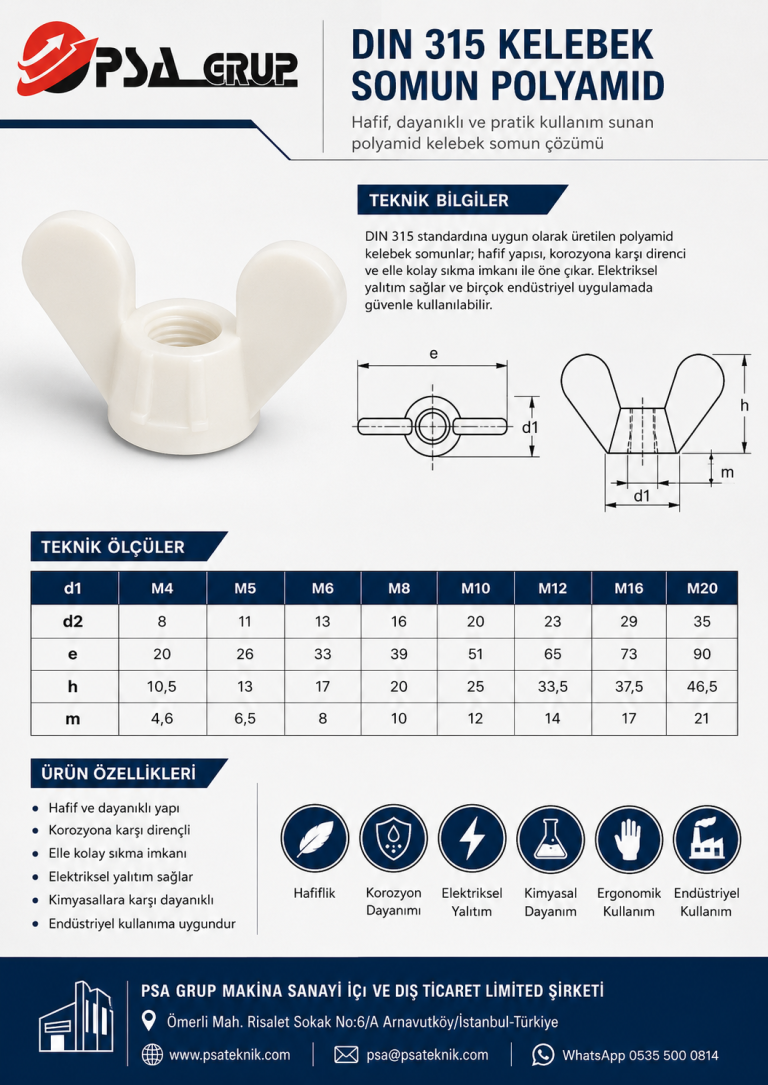 Din 315 Kelebek Somun Polyamid Plastik