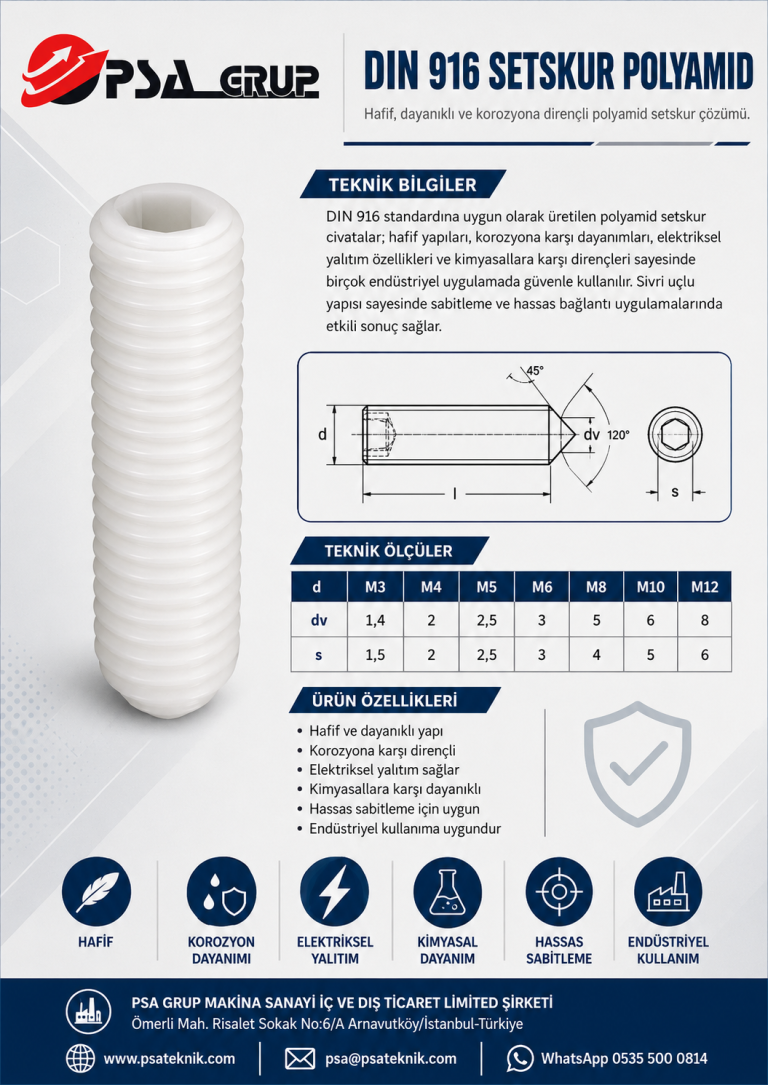 Din 916 Allen Setskur Polyamid Plastik